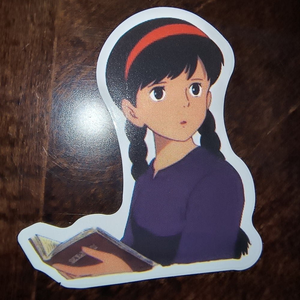 Purple Girl Illustration Sticker - Women Accessories Kiki's Delivery Service